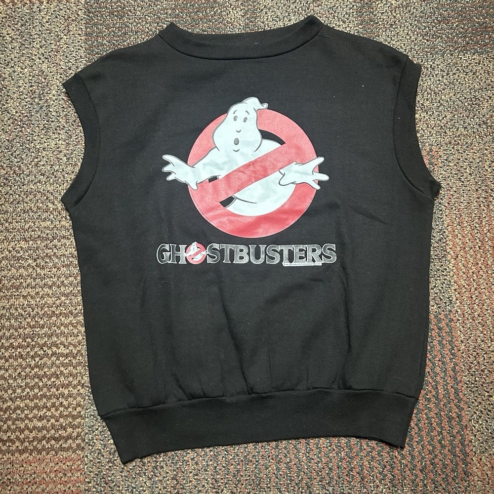 Vintage 1984 Ghostbusters Cuffed Tank Top Sz. L Triangle Tag Columbia Pictures